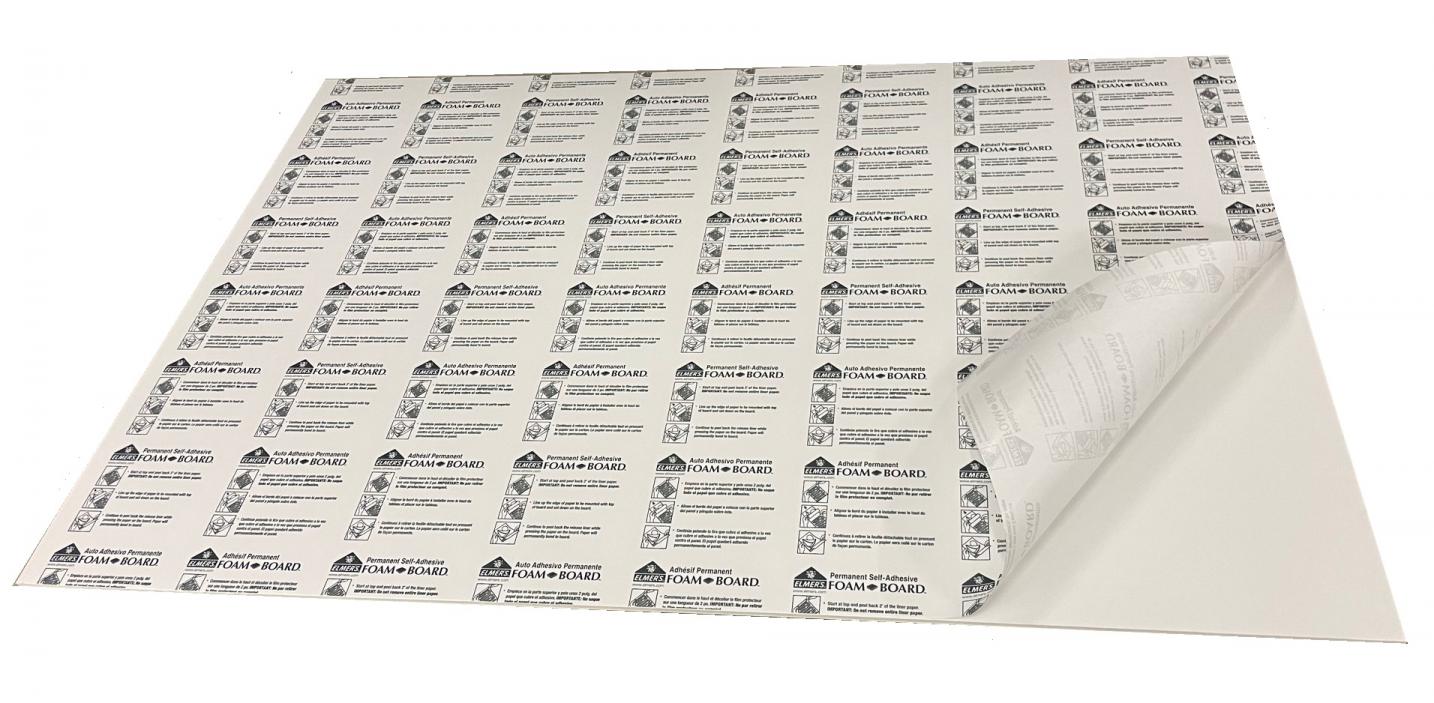 Self-Stick Foam Board 10 White Repositionable 24" x 36" 